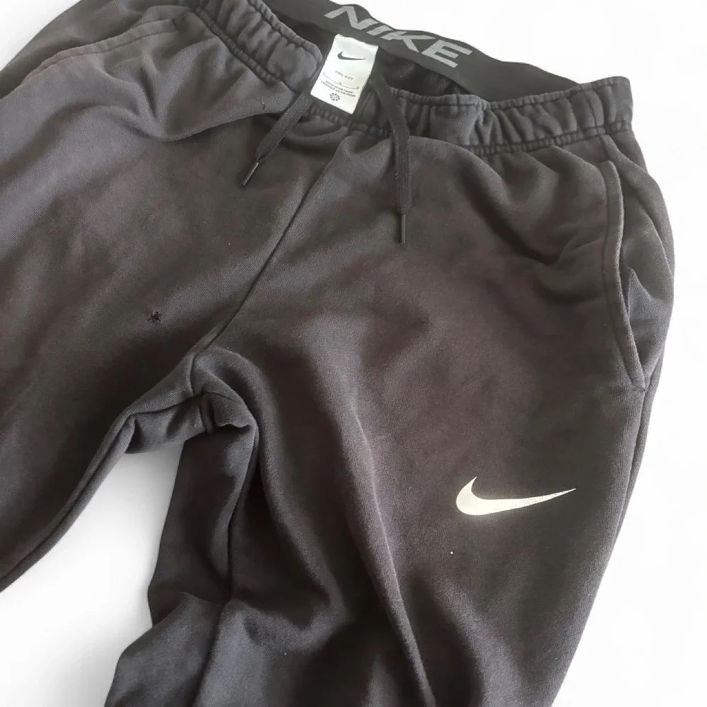Nike Dri-FIT Black Sweatpants Men's Large Logo Waistband Joggers